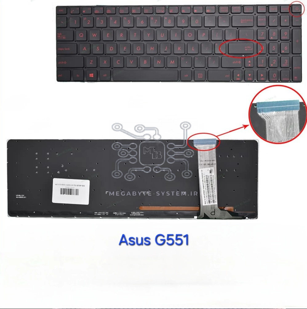 کیبورد لپ تاپ ایسوس مدل ASUS G58