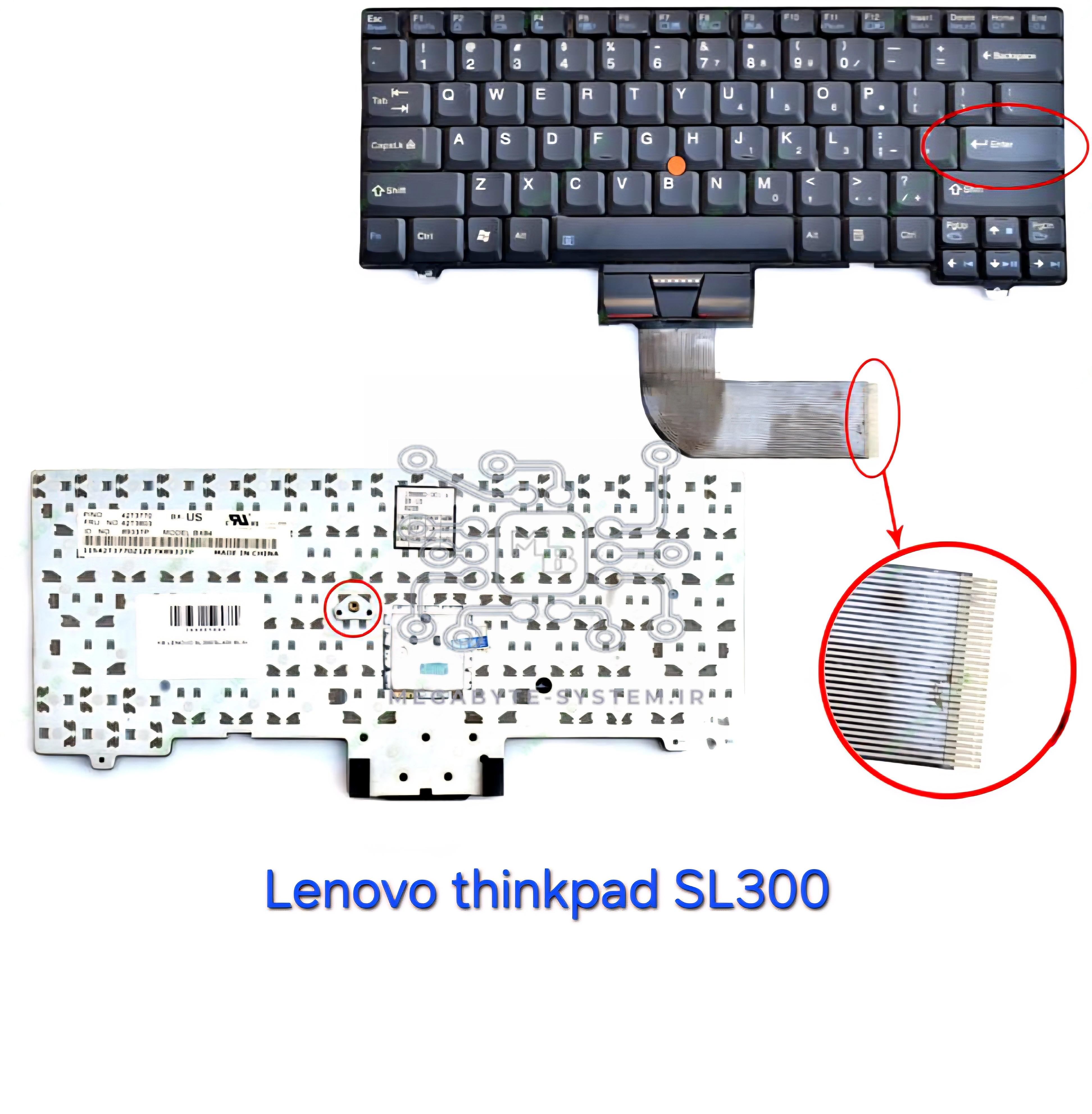 کیبورد لپ تاپ لنوو مدل LENOVO ThinkPad SL500
