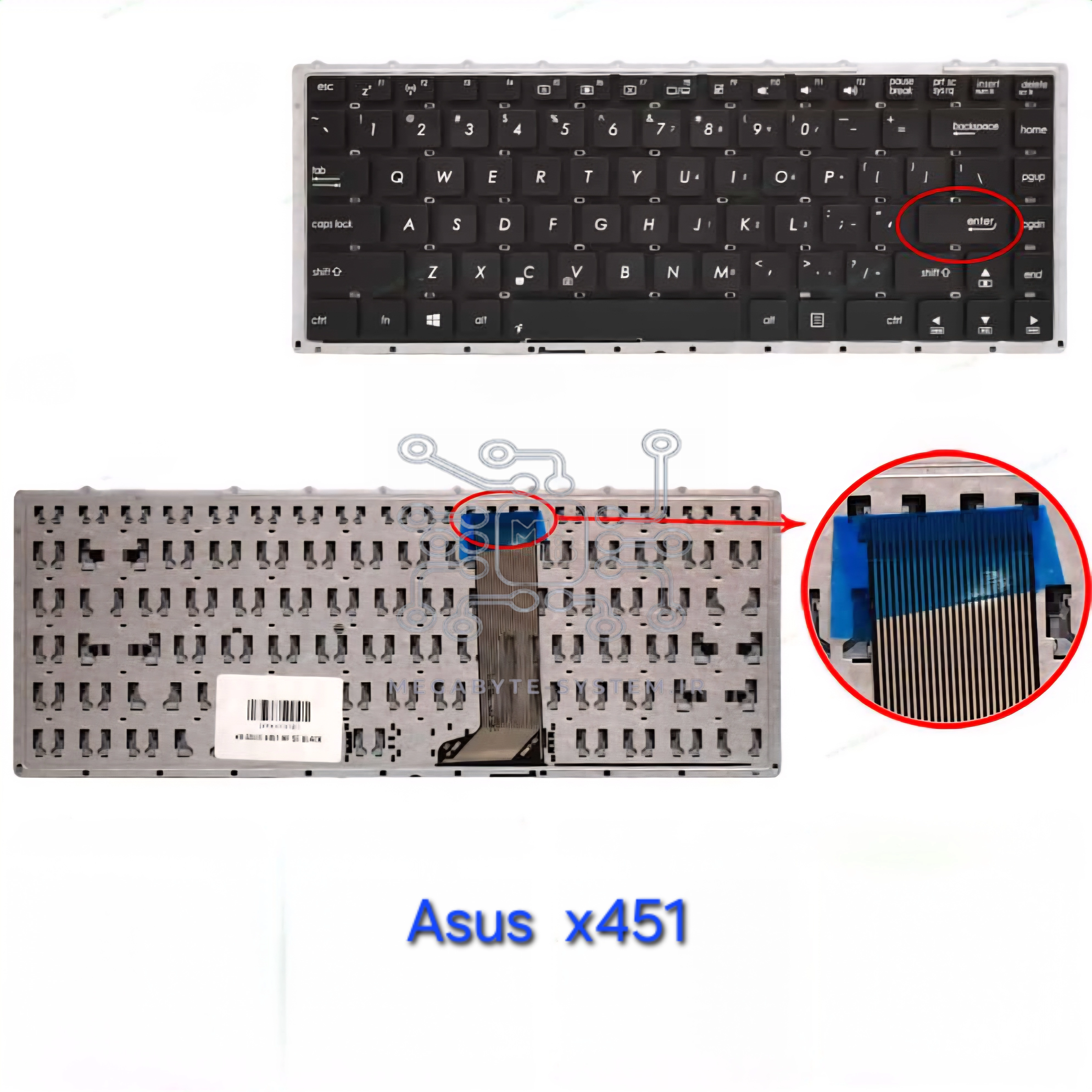 کیبورد لپ تاپ ایسوس مدل  Asus X453SA