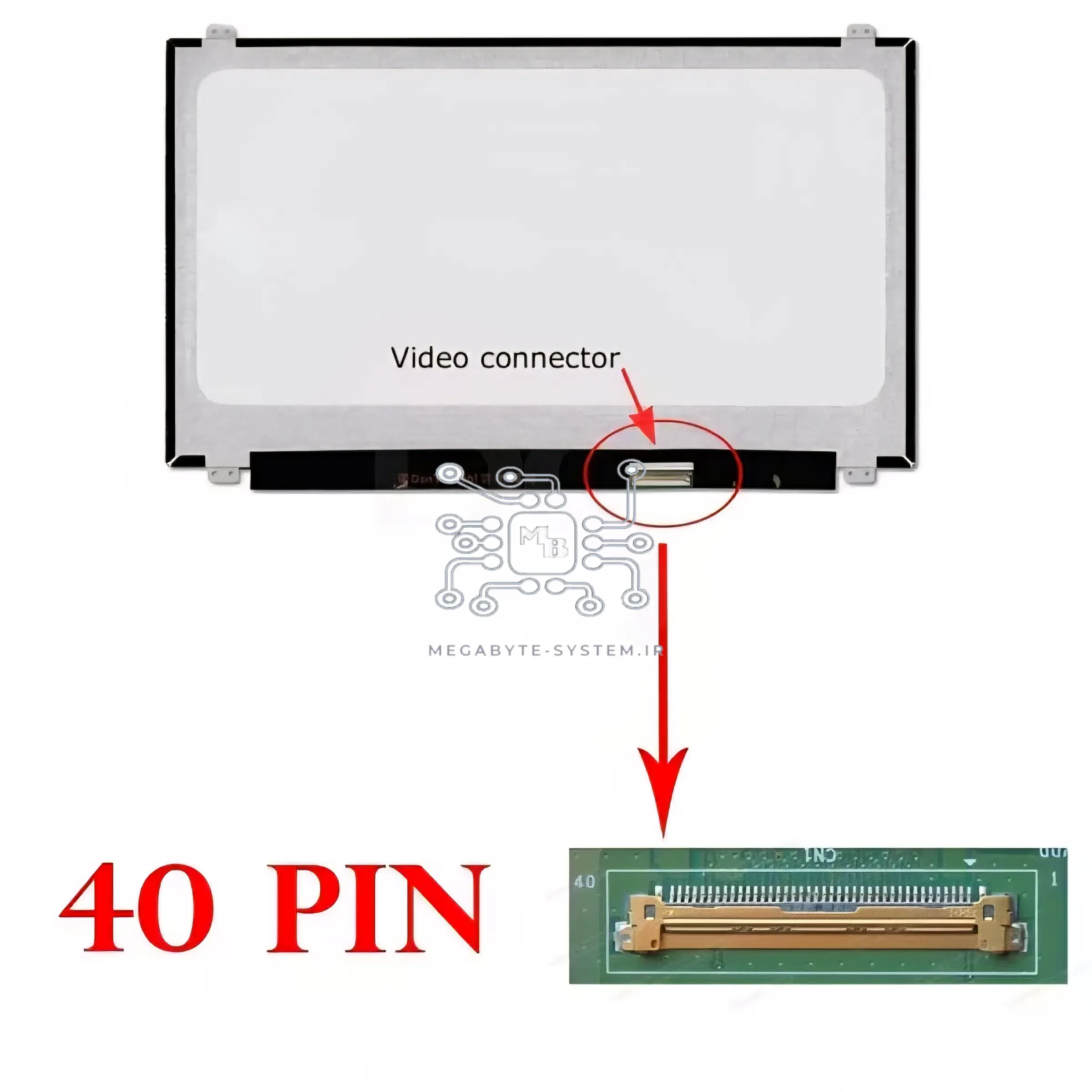 ال ای دی لپ تاپ 15.6 اینچ HD SLIM 40PIN